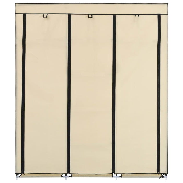Armadio con Scomparti e Aste Crema 150x45x175 cm in Tessutocod mxl 130107