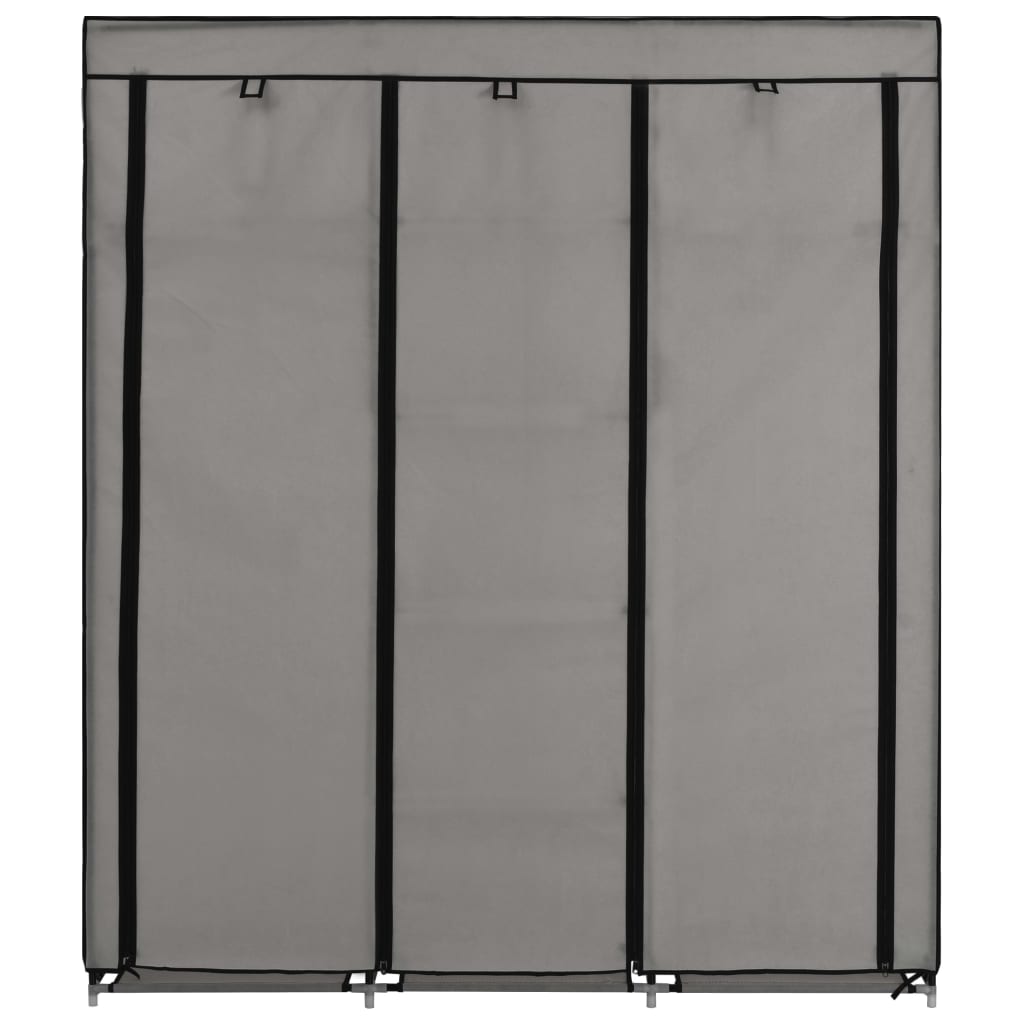 Armadio con Scomparti e Aste Grigio 150x45x175 cm in Tessuto cod mxl 68002