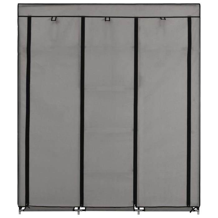 Armadio con Scomparti e Aste Grigio 150x45x175 cm in Tessuto cod mxl 68002