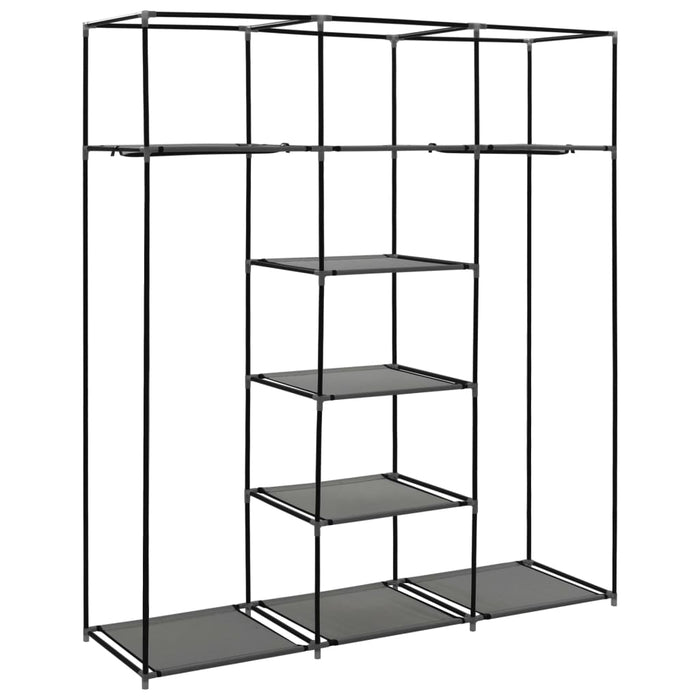 Armadio con Scomparti e Aste Grigio 150x45x175 cm in Tessuto cod mxl 68002