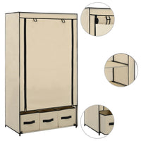 282459 Wardrobe Cream 87x49x159 cm Fabriccod mxl 93366