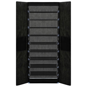 Scarpiera Nera 60x30x166 cm in Tessuto