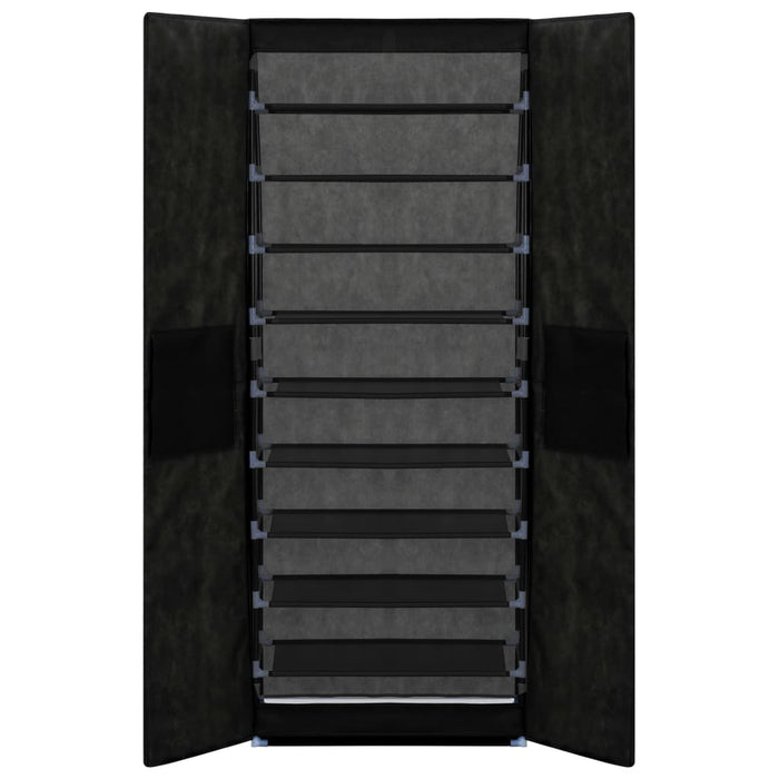 Scarpiera Nera 60x30x166 cm in Tessuto