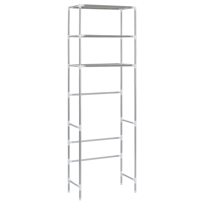 Scaffale per Bagno con 3 Ripiani Argento 53x28x169 cm cod mxl 53525