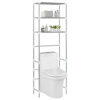 Scaffale per Bagno con 3 Ripiani Argento 53x28x169 cm 282464