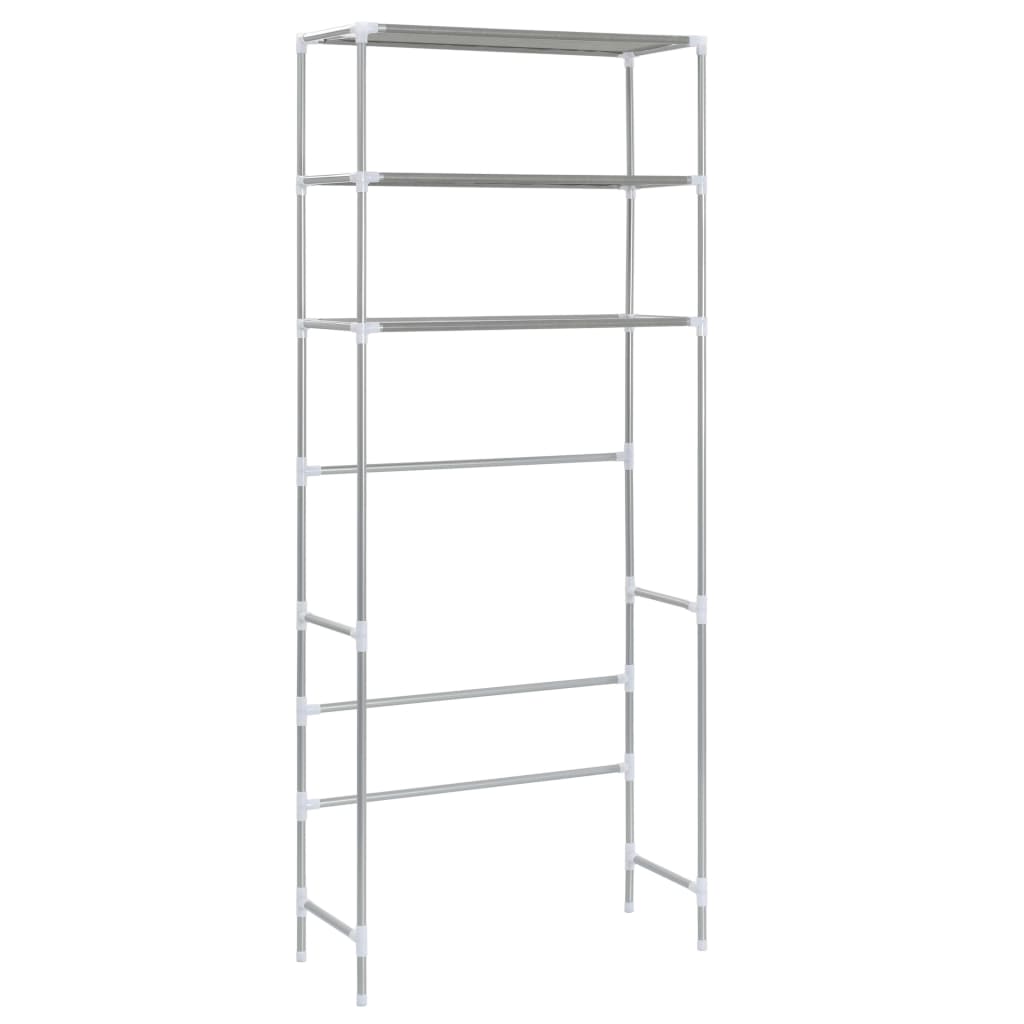 Scaffale per Lavatrice con 3 Ripiani Argento 69x28x169 cm cod mxl 52985