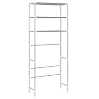 Scaffale per Lavatrice con 3 Ripiani Argento 69x28x169 cm cod mxl 52985