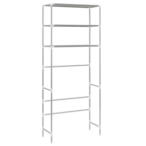 Scaffale per Lavatrice con 3 Ripiani Argento 69x28x169 cm cod mxl 52985