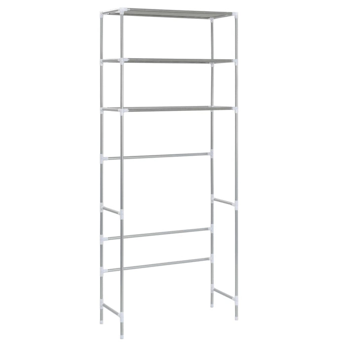 Scaffale per Lavatrice con 3 Ripiani Argento 69x28x169 cm cod mxl 52985