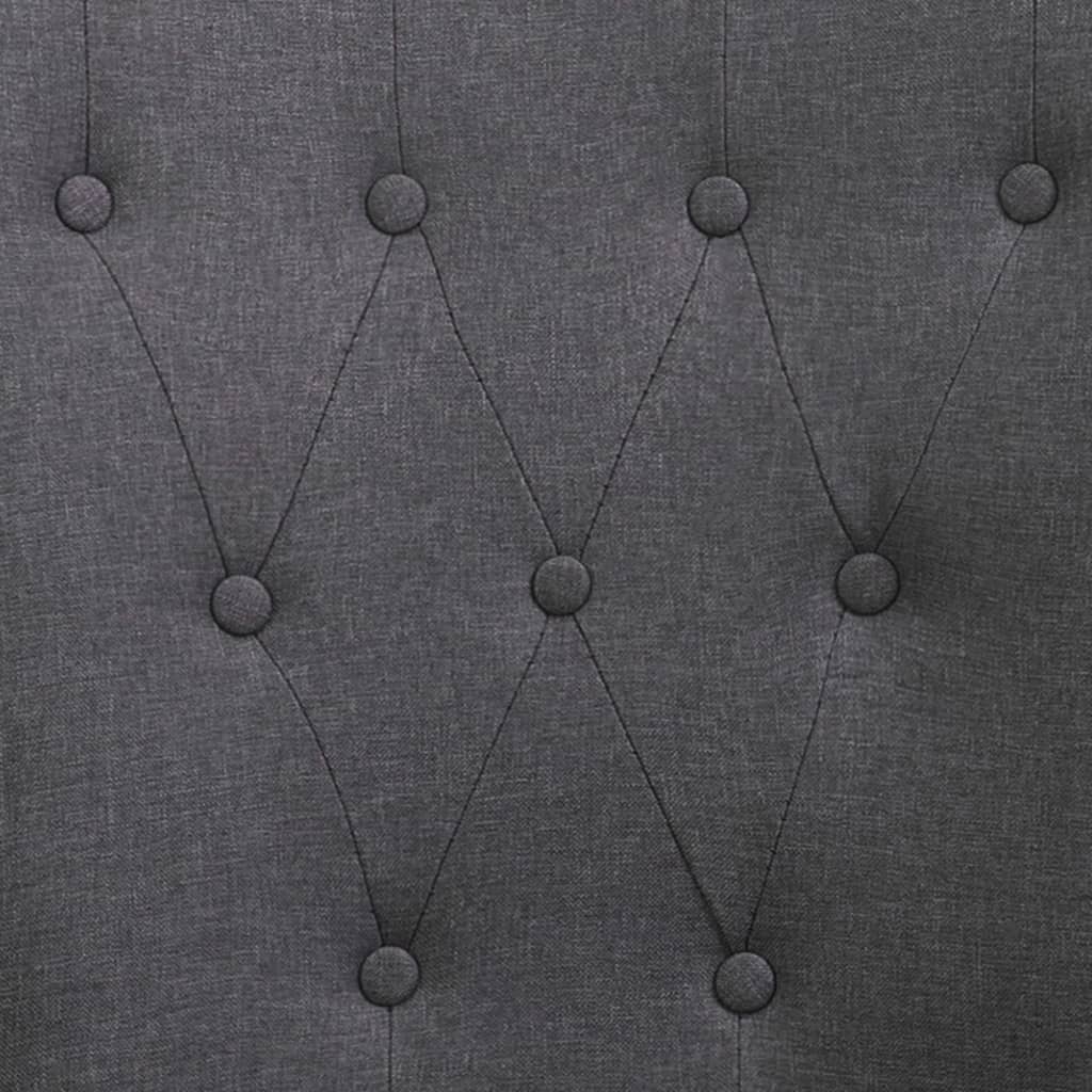 Sedia da Pranzo con Braccioli Grigio Scuro in Tessuto 248461