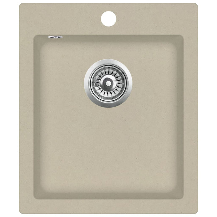 Lavello da cucina in granito lavabo singolo beige 02_0004385