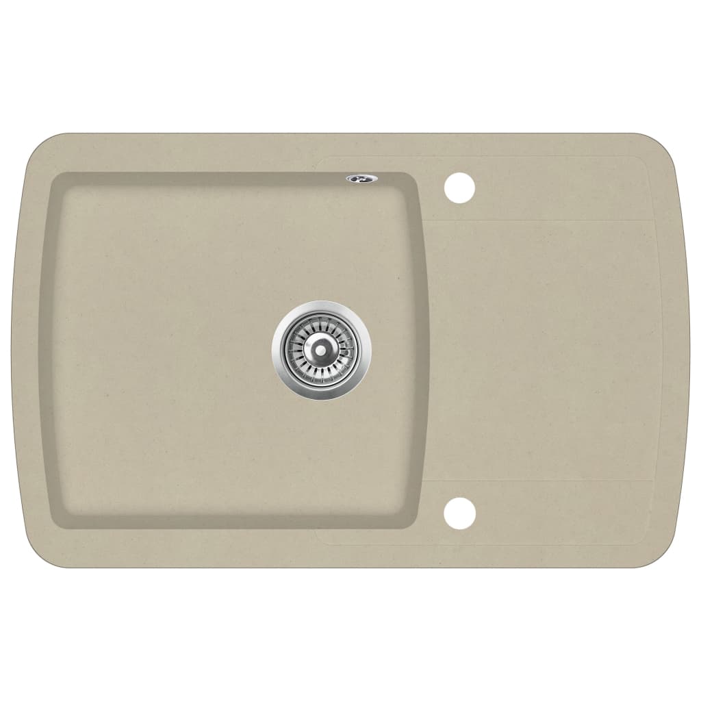 Lavello da cucina monovasca 78 x 50 cm granito beige 02_0002337