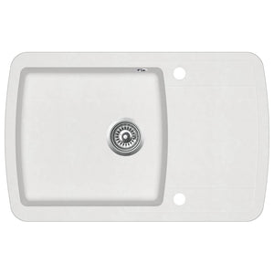 Lavello cucina 78 x 50 cm lavabo singolo granito bianco 02_0002338
