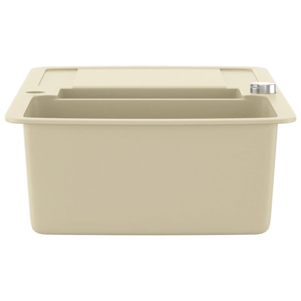 Lavello da Cucina in Granito Vasca Doppia-Lavandino-Lavabo Beige 734596