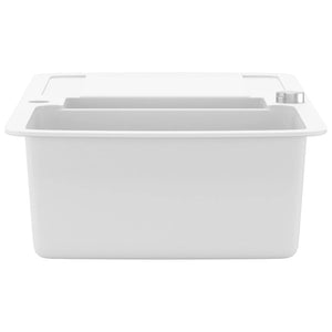 Lavello da Cucina in Granito Vasca Doppia-Lavandino-Lavabo Bianco 839290