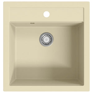 Lavello da Cucina in Granito Vasca Singola-Lavandino-Lavabo Beige 480573