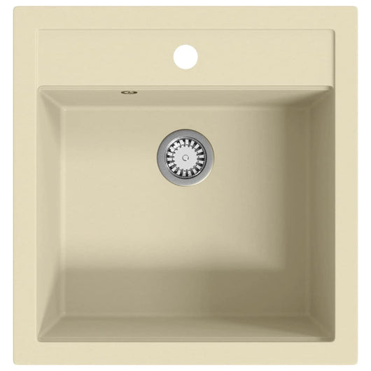 Lavello da Cucina in Granito Vasca Singola-Lavandino-Lavabo Beige 480573
