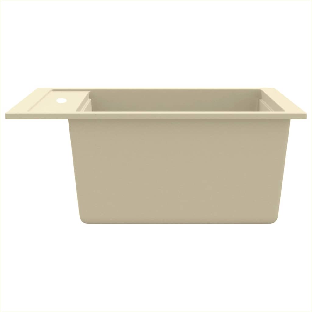 Lavello da Cucina in Granito Vasca Singola-Lavandino-Lavabo Beige 480573