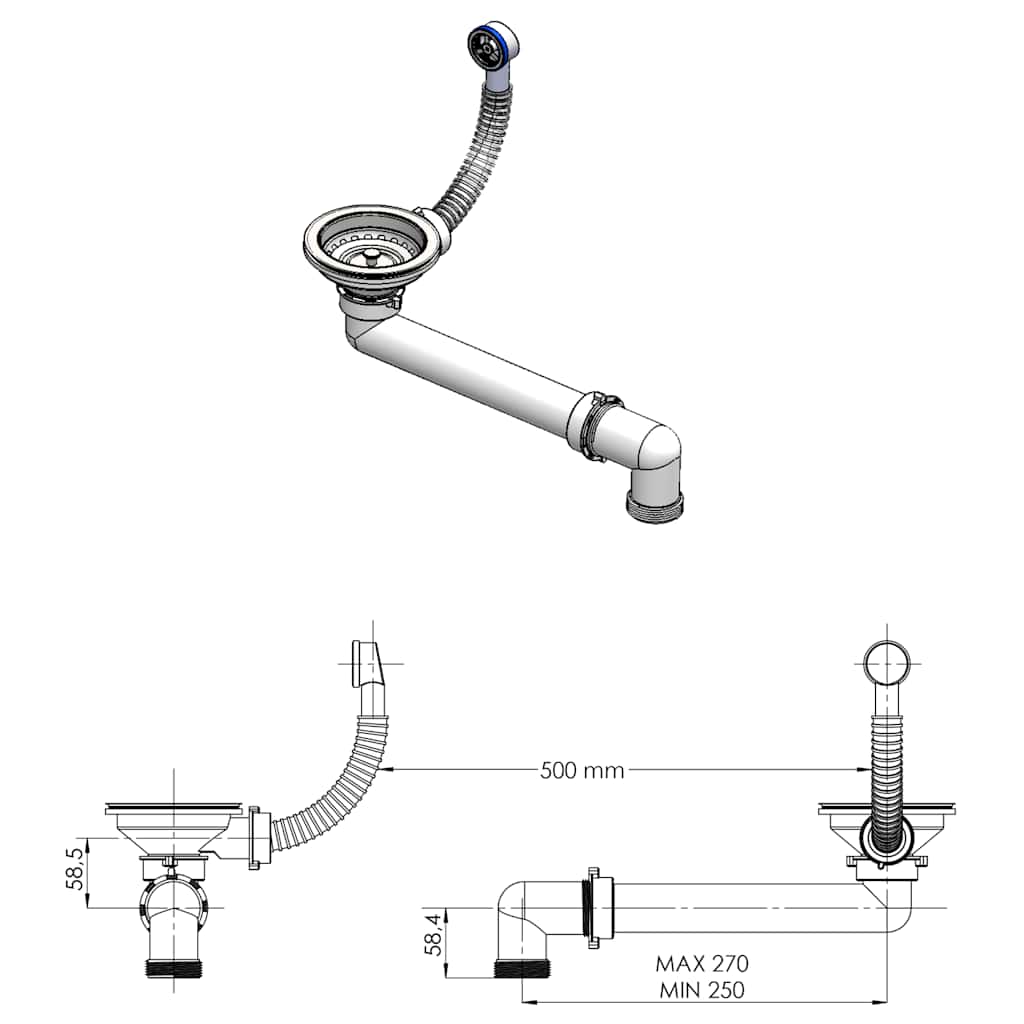 Lavello da Cucina in Granito Vasca Singola-Lavandino-Lavabo Beige 480573