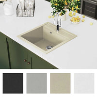 Lavello da Cucina in Granito Vasca Singola-Lavandino-Lavabo Beige 480573