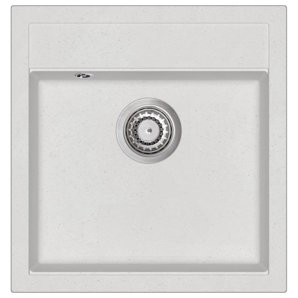 Lavello da cucina in granito vasca singola bianca 02_0002342
