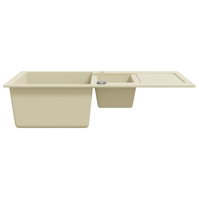 Lavello da Cucina in Granito Vasca Doppia Beige 144858