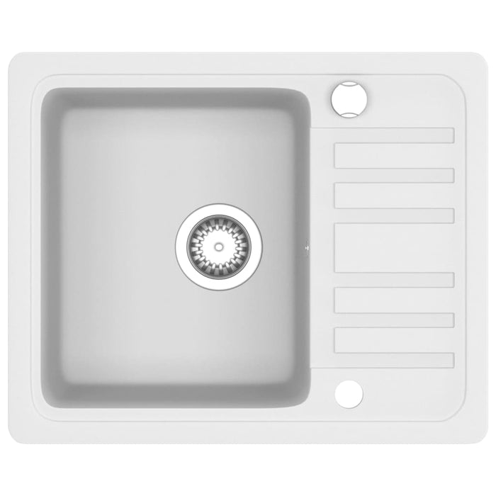 Lavello da Cucina in Granito Vasca Singola Bianco cod mxl 52131