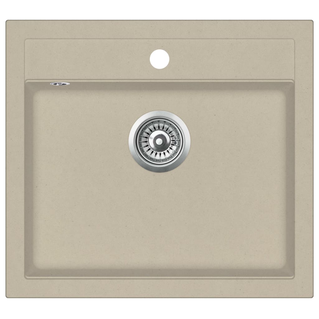 Lavello cucina lavabo singolo 56,5 x 51 cm granito beige 02_0002347