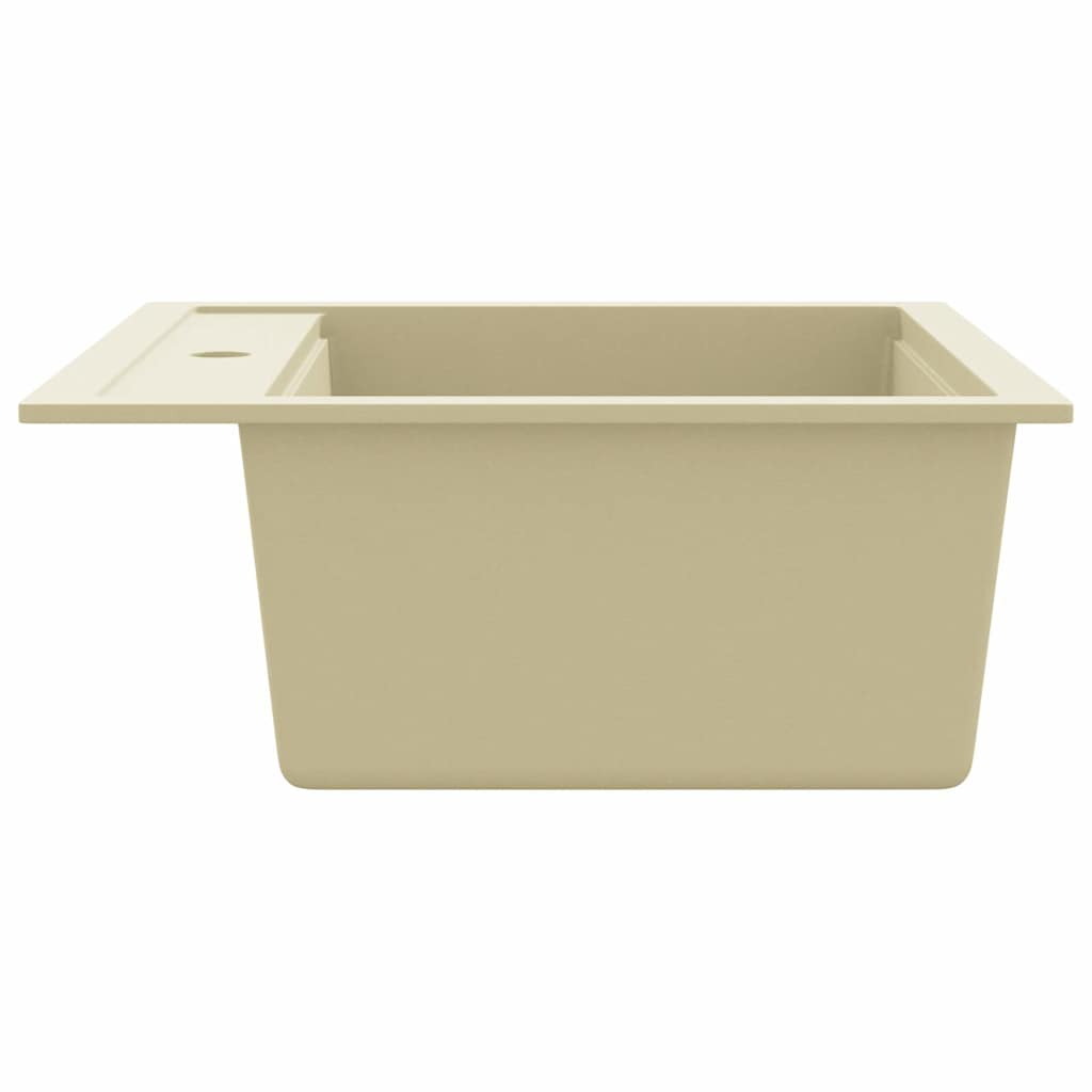 Lavello da Cucina in Granito Vasca Singola-Lavandino-Lavabo Beige 337412