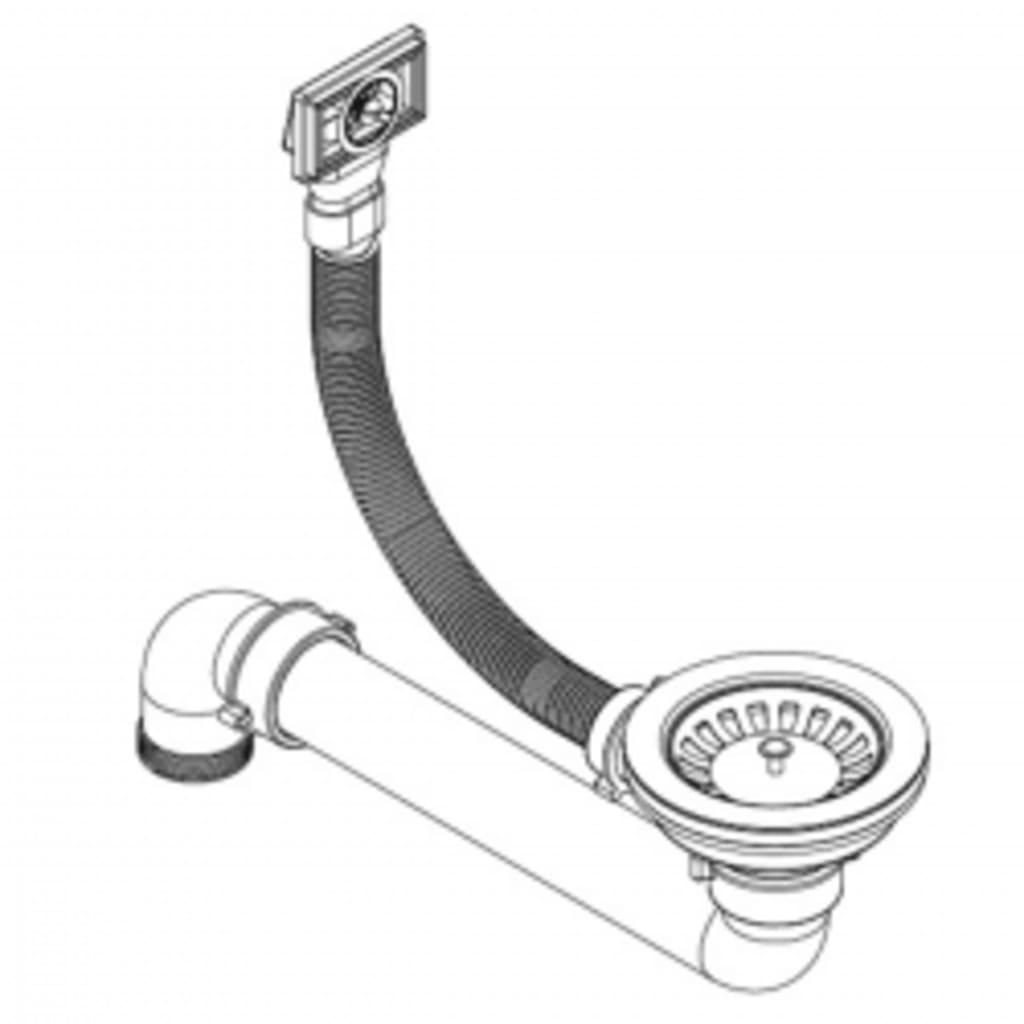 Gocciolatoio per lavello da cucina, vasca sottopiano singola reversibile con foro di montaggio per rubinetto e dispenser di sapone, per interni casa, 56,5 x 51 cm, granito bianco 02_0002348