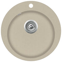 Lavello cucina vasca singola rotonda 50,5 cm granito beige 02_0002349