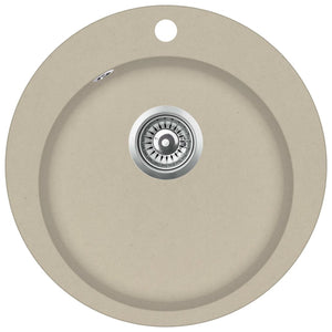 Lavello cucina vasca singola rotonda 50,5 cm granito beige 02_0002349