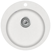 Lavello da cucina in granito diametro 50,5 cm tondo bianco 02_0002350