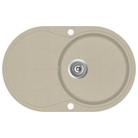 Lavello da cucina in granito lavabo singolo ovale beige 02_0002351