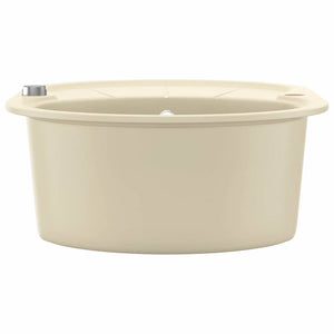 Lavello da Cucina in Granito Vasca Singola-Lavandino-Lavabo Ovale Beige