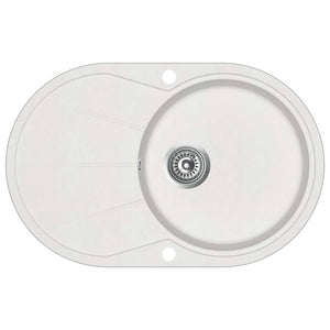 Lavello cucina lavabo singolo 78 x 50 cm ovale granito bianco 02_0002352