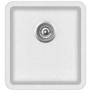 Lavello da cucina in granito lavabo singolo 42 x 46 cm bianco 02_0002354