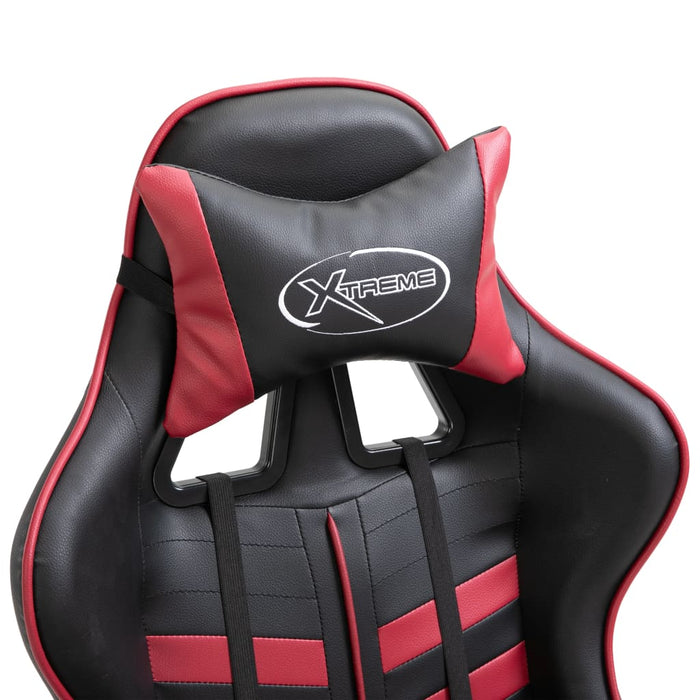 Sedia da Gaming con Poggiapiedi Rosso Vino in Similpelle 20207