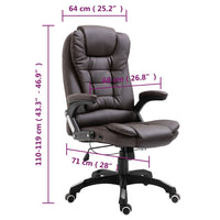 Sedia da Ufficio Marrone in Vera Pelle 20232