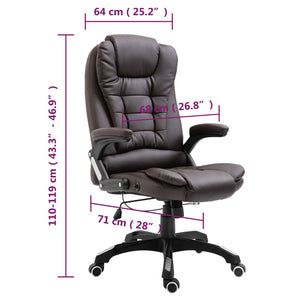 Sedia da Ufficio Marrone in Vera Pelle 20232