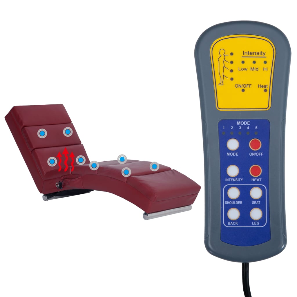 Sdraio Massaggiante Rosso Vino in Similpelle 281297