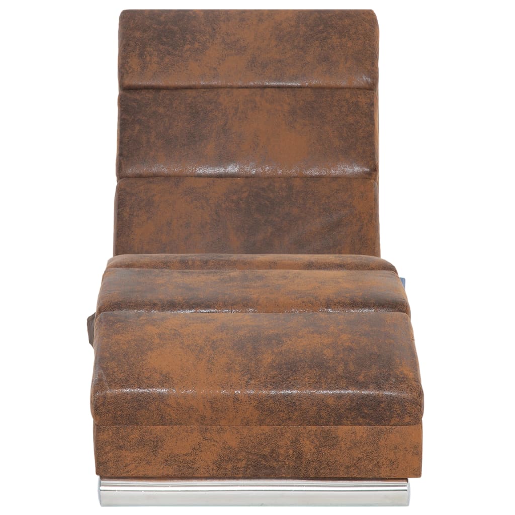 Sdraio Massaggiante Marrone in Similpelle  Scamosciata 281299