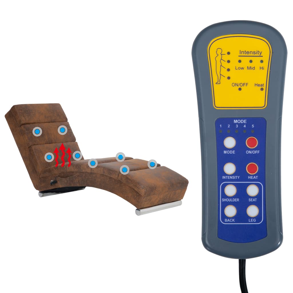 Sdraio Massaggiante Marrone in Similpelle  Scamosciata 281299