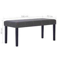 Panca pouf sgabello panca arredo 106 cm grigio sintetico 3002207