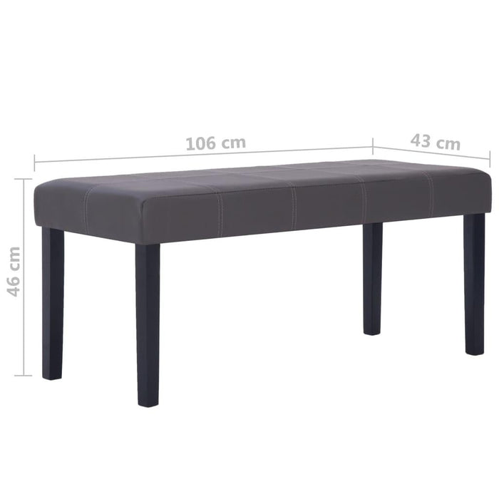 Panca pouf sgabello panca arredo 106 cm grigio sintetico 3002207