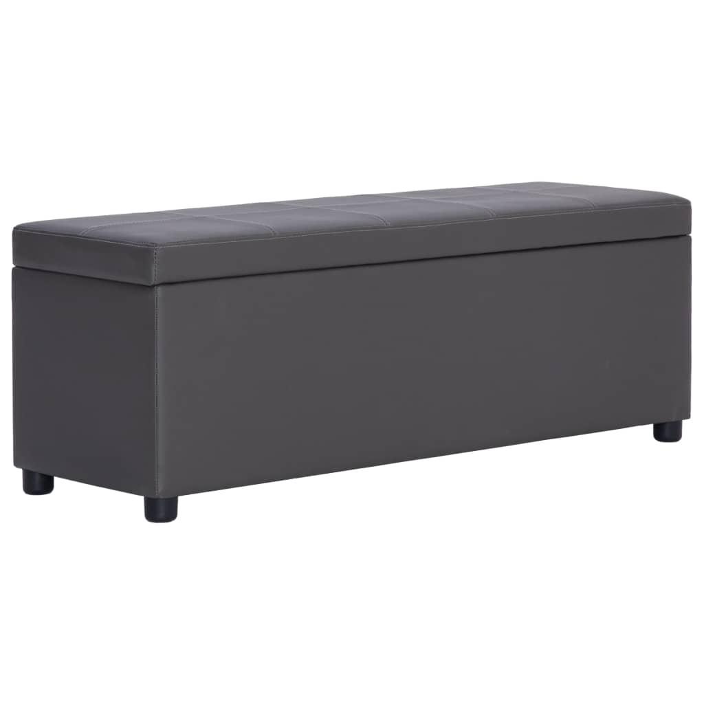 Panca pouf sgabello arredo panca con vano contenitore 115 cm grigio sintetico 3002162