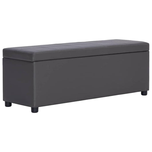 Panca pouf sgabello arredo panca con vano contenitore 115 cm grigio sintetico 3002162