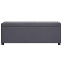 Panca pouf sgabello arredo panca con vano contenitore 115 cm grigio sintetico 3002162