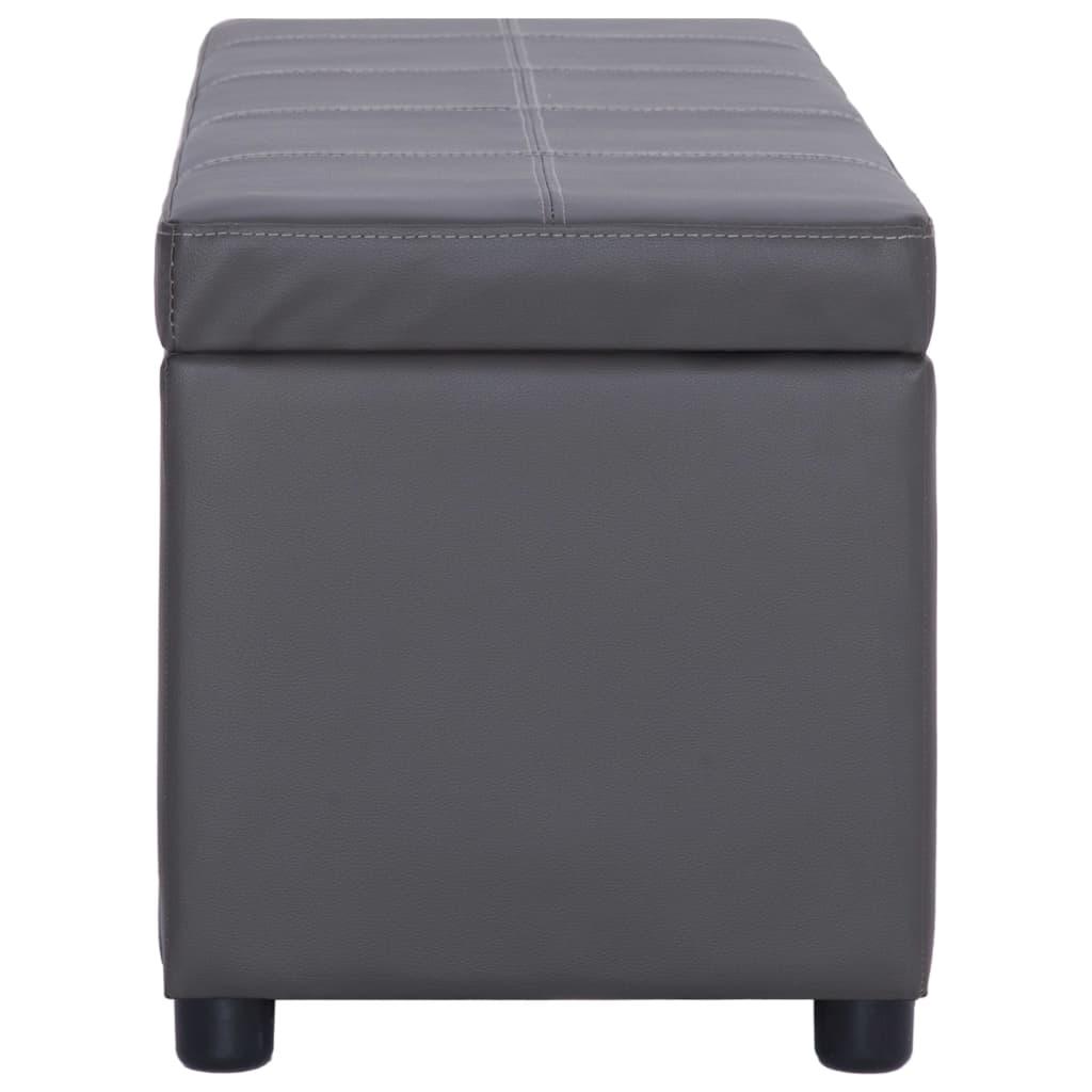 Panca pouf sgabello arredo panca con vano contenitore 115 cm grigio sintetico 3002162