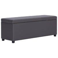 Panca pouf sgabello arredo panca con vano contenitore 115 cm grigio sintetico 3002162